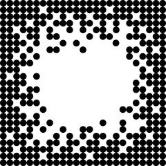 Frame from circles black colors. Vector seamless background