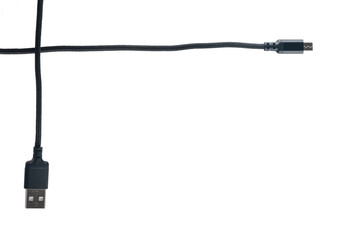 USB cable and mini close up on white