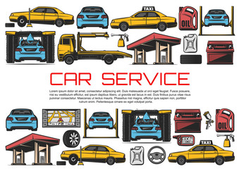 Car service, automobile repair diagnostic station