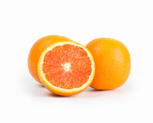 blood orange isolated on white background