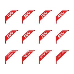 Corner Ribbon Banner Vector, Illustration