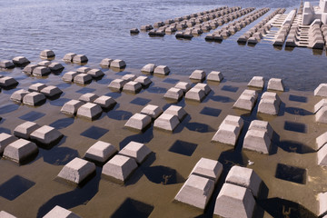Fototapeta premium Breakwaters of the river