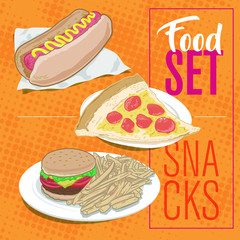 set of fast food