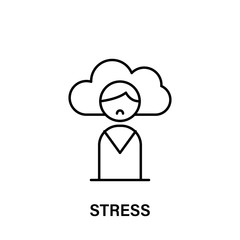 people, stress, cloud, think icon. Element of human positive thinking icon. Thin line icon for website design and development, app development. Premium icon