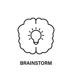 brain, bulb, brainstorm icon. Element of human positive thinking icon. Thin line icon for website design and development, app development. Premium icon