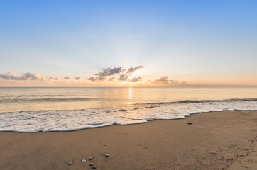Morning at the beach in southern Thailand.