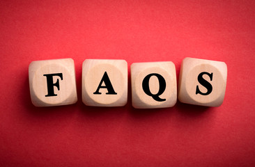 FAQS Text Wooden Blocks isolated