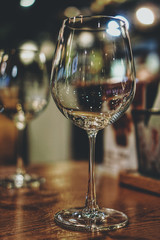 Empty wine glass before pour a wine in to the glass.