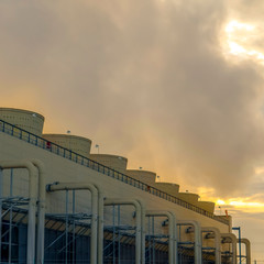 Fototapeta premium Power Plant venting steam in Utah Valley