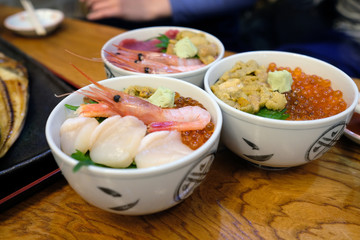 Sashimi Don at seafood market in Sapporo