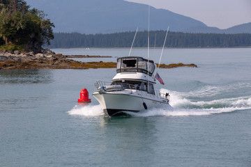 Fototapeta premium boat on Juneau, Alaska