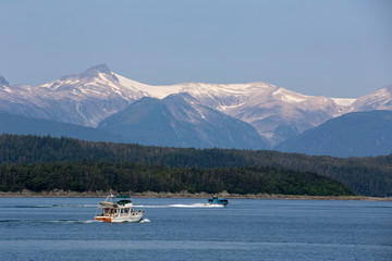 Whale watching boat on Juneau, Alaska