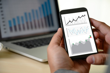 business man work chart schedule or planning financial report data methodology