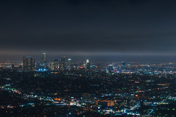Obraz premium Downtown Los Angeles at night