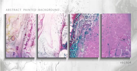 Foto op Aluminium Trend vector. Set of abstract painted background, flyer, business card, brochure, poster, for printing. Liquid marble.  © KseniaZu