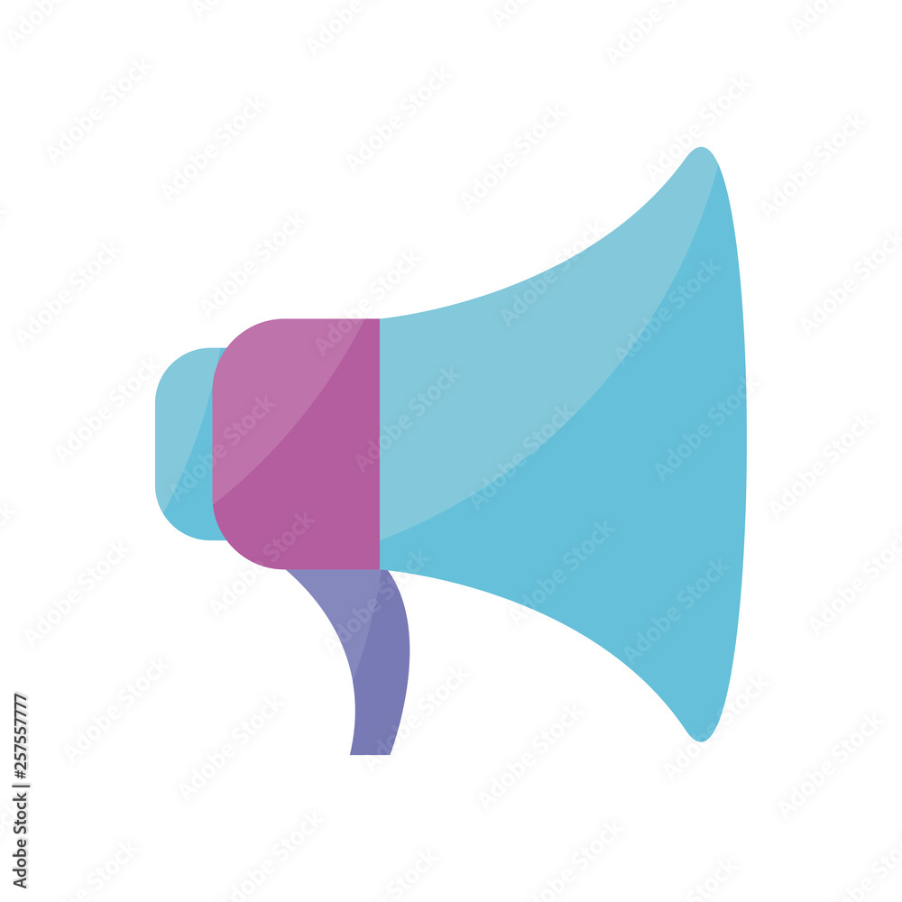 Poster megaphone sound isolated icon