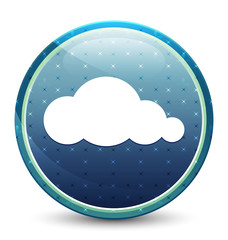 Cloud icon shiny sky blue round button