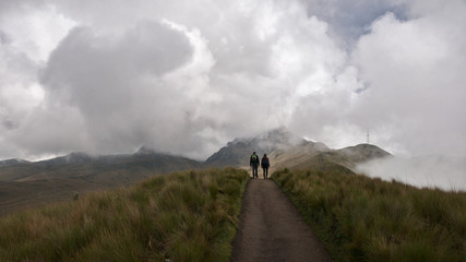 The view at the Pichincha volcano, located just to the side of Quito, which wraps around its eastern slopes, Pichincha, Ecuador.