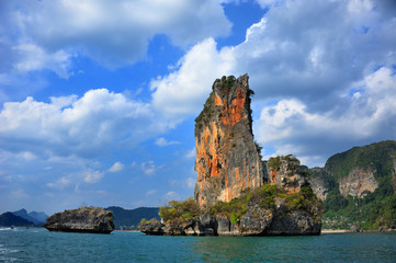 orange cliff in Crabi in Thailand  - 257559371
