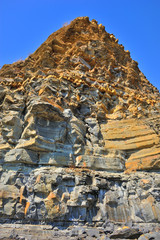 big high yellow cliff mountain of sandstone - 257559903