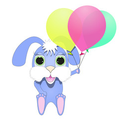 cute rabbit with balloons