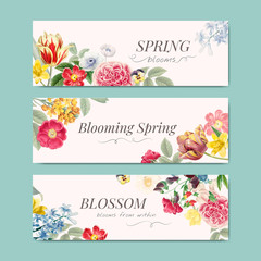 Foral styled invitation template