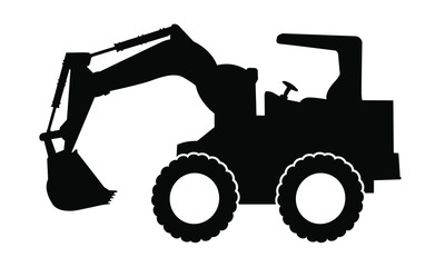 Excavator. Earth mover isolated white background.