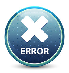 Fototapeta premium Error (cancel icon) shiny sky blue round button