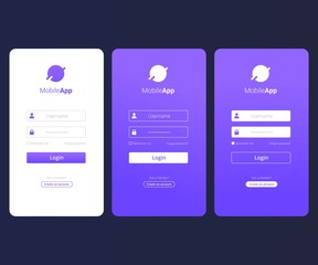 Login and register form templates user interface