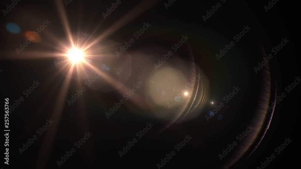 Canvas Prints lens flare glow light effect on black background. easy to add overlay or screen filter over photos