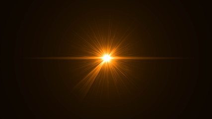 Lens flare  glow light effect  on black background. Easy to add overlay or screen filter over photos 