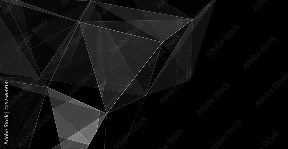 Wall mural black abstract background with geometric pattern.