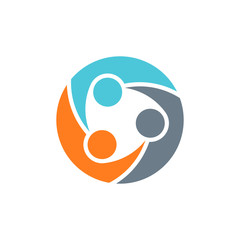 Teamwork Group of Three People Logo