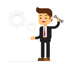 businessman solve all the problem