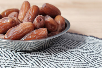 Bowl of dates fruit, usually consumed when break fasting