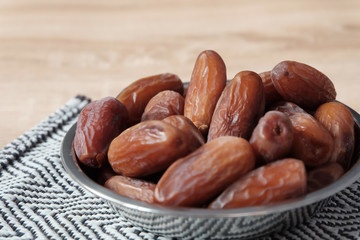 Bowl of dates fruit, usually consumed when break fasting