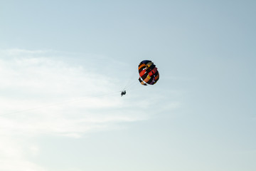 parasailing in the sky