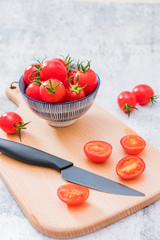 Fresh Cherry Tomatoes One Night Under White Background
