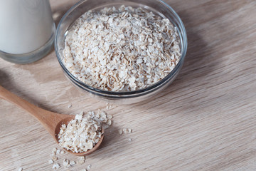 Homemade oat milk made from fresh oats