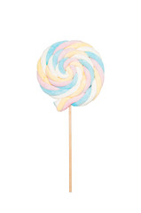 Candy lollipop on pastel white background