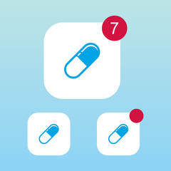 Pill Capsule Icon With Notification
