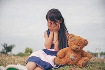 Sad child with Family problem,violence of parent is the one of divorce in bad relation...