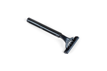 New disposable razor blade, on white background, isolated.