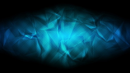 Dark blue glossy polygonal abstract background
