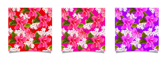 Hibiscus flower seamless pattern -vector