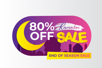 Ramadan Sale style Design Vector. Suitable for Greeting Card, Poster and Banner - Vector