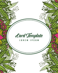 Vector illustration decor of card template with elegant leaf flower frame