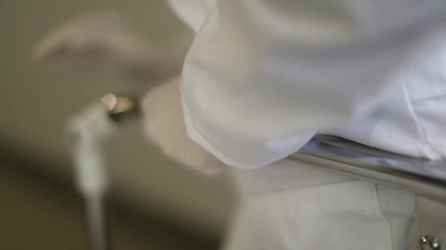 Emergency staff transporting patien