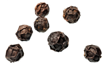 Abstract blur image of fold pattern on dried black pepper seed, peppercorn grain texture, macro...