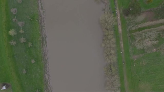 Arial View of the Severn Bore in Minsterworth, Forest of Dean, Gloucestershire